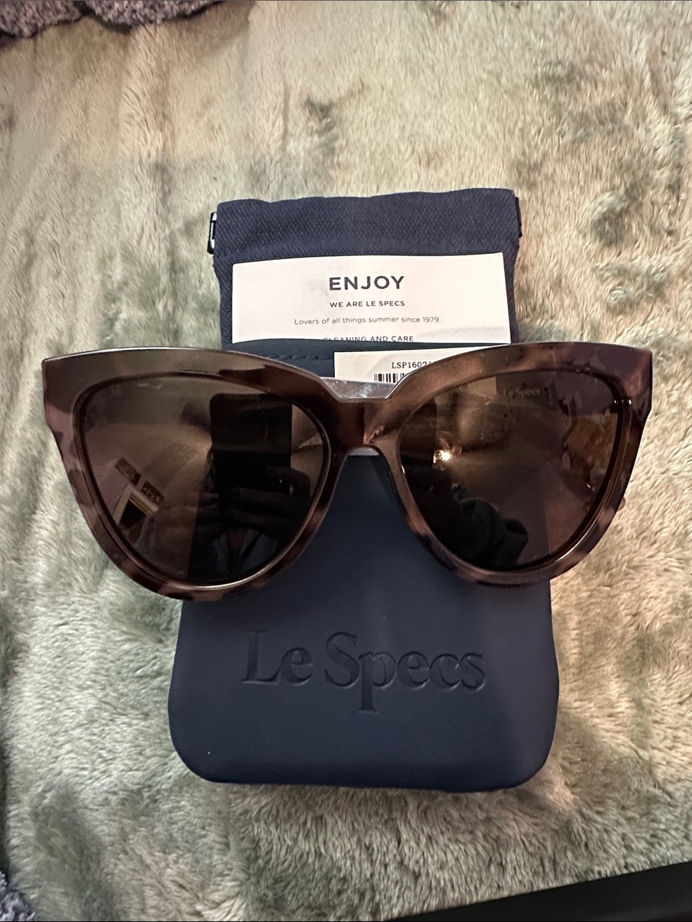 Le Specs Brown Tortoiseshell Cat-Eye Sunglasses